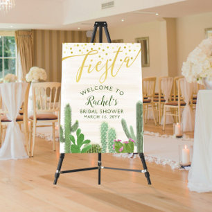 Fiesta Cactus Goud Schrift Bruiloft Feestelijke Be Foto Afdruk