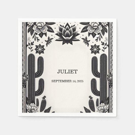 Fiesta Cactus Liefde in Bloei Mexicaanse Bruidsdou Servet (Voorkant)