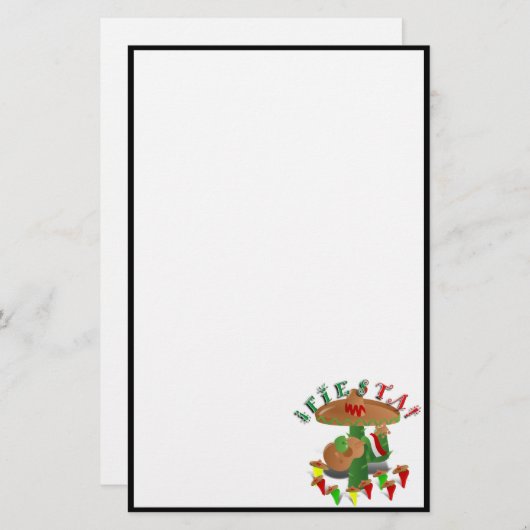 Fiesta Cactus met gitaar & danspeppers Briefpapier (Voorkant / Achterkant)