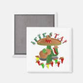 Fiesta Cactus met gitaar & danspeppers Magneet (Voorkant / Achterkant)