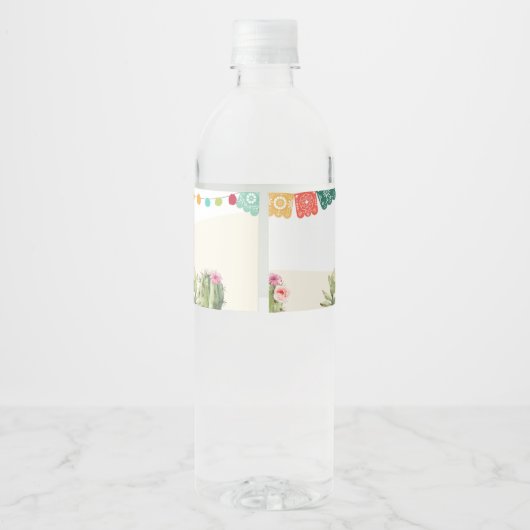 Fiesta Cactus Mexicaanse Waterverf Succulente Douc Waterfles Etiket (Achterkant)