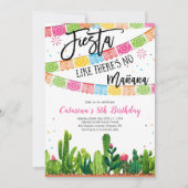 Fiesta Cactus Mexican Birthday Invitation (Devant)