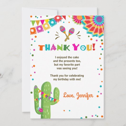 Fiesta Cactus Mexican Nacho Gemiddelde bedankkaart Kaart (Voorkant)