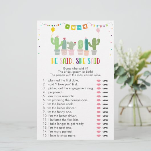 Fiesta Cactus Succulent zei dat ze Game zei (Staand voorkant)