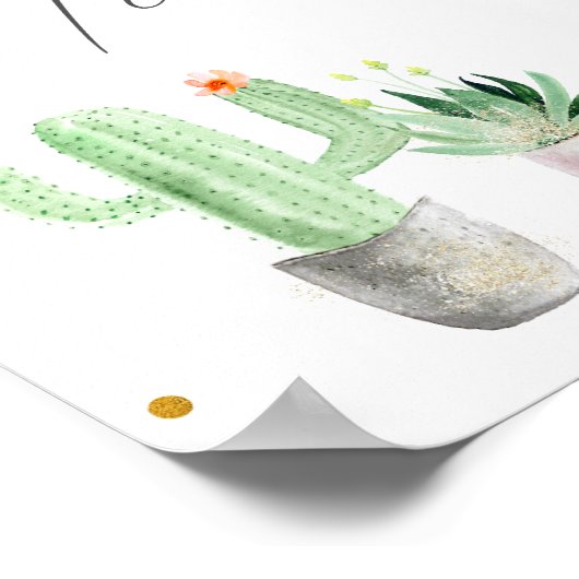 Fiesta Cactus Sweets and Trees Birthday Sign Poster (Hoek)