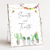 Fiesta Cactus Sweets and Trees Birthday Sign Poster