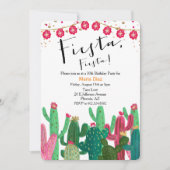 Fiesta Cactus Uitnodiging voor verjaardagsfeest (Voorkant)