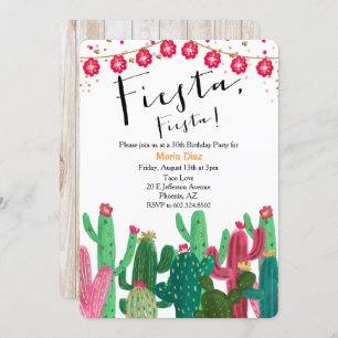 Fiesta Cactus Uitnodiging voor verjaardagsfeest