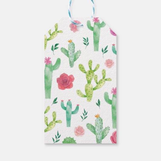 Fiesta Cactus Verjaardagsfeest Dank u Label Cadeaulabel (Achterkant)