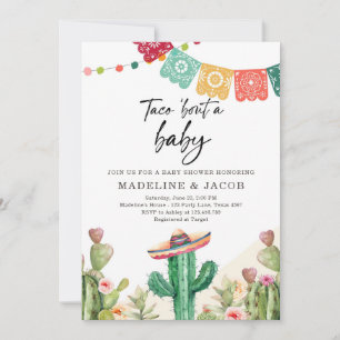 Fiesta Cactus Waterverf Baby Couples Shower Invit Kaart