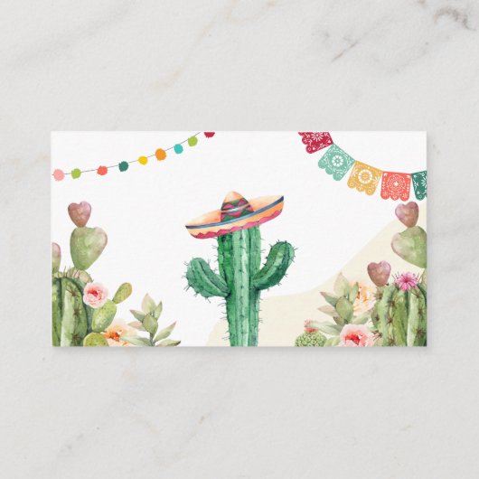 Fiesta Cactus Waterverf Luier Raffle ticket Informatiekaartje (Achterkant)