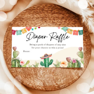 Fiesta Cactus Waterverf Luier Raffle ticket Informatiekaartje