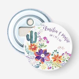 FIESTA Cactussen Folkart Bloemen Aangepast Button Flesopener
