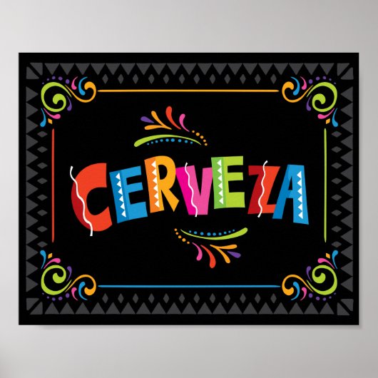 Fiesta CERVEZA Teken Print (Voorkant)