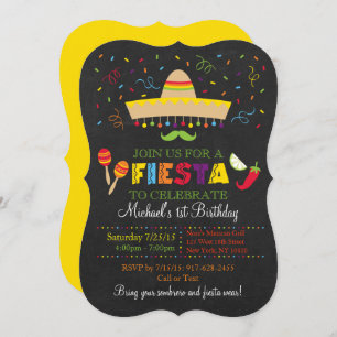 Fiesta Chalkboard Birthday Kaart