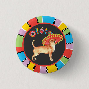 Fiesta Chihuahua Ronde Button 3,2 Cm