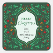 Fiesta Christmas Favor Sticker (Devant)