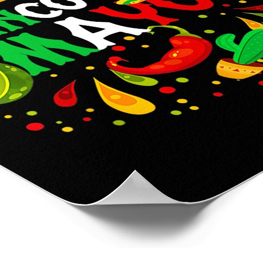 Fiesta Cinco De Mayo Partij Mexicaanse Mannen Vrou Poster (Hoek)