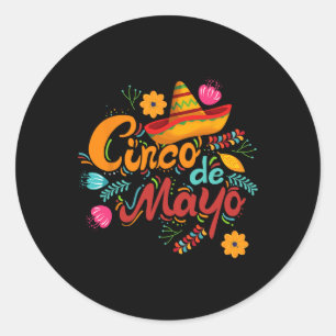 Fiesta Cinco de Mayo Party Matching Mexican Mannen Ronde Sticker