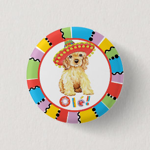 Fiesta Cocker Spaniel Ronde Button 3,2 Cm