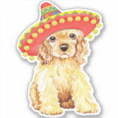 Fiesta Cocker Spaniel Vinyl Sticker (Voorkant)