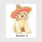 Fiesta Cocker Spaniel Vinyl Sticker (Vel)