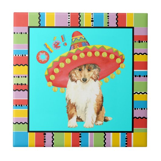 Fiesta Collie Tile Tegeltje (Voorkant)