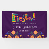 Fiesta Colorful Floral Baby shower Spandoek (Horizontaal)