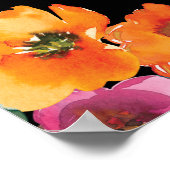 Fiesta Colorful Floral Black Mariage Affiche de bi (Coin)