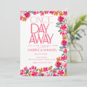 Fiesta Colorful Floral Black Rehearsal Dinner Kaart (Staand voorkant)