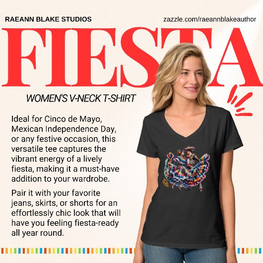 Fiesta Couple Dancing Women's V-Neck T-Shirt