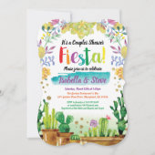 Fiesta couples douche invitation avec cactus (Devant)