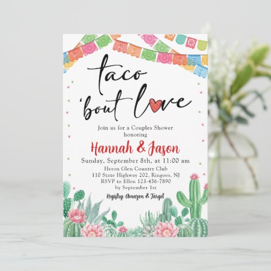 Fiesta Couples Douche Invitation Thème Mexicain (Debout devant)