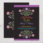 Fiesta Couples Shower Engage Mexican Floral Invite Kaart (Voorkant / Achterkant)