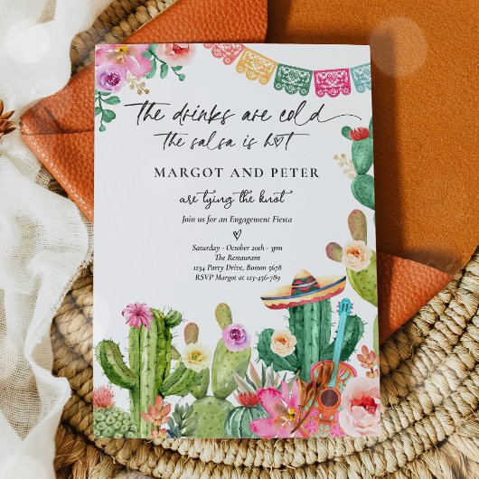 Fiesta Couples Verloving Fiesta Cactus Mexicaans Kaart