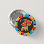 Fiesta Dachshund Ronde Button 3,2 Cm (Voorkant /achterkant)