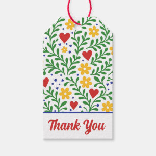 Fiesta de Amor Kleurrijke Bloemige Bruiloft Cadeaulabel