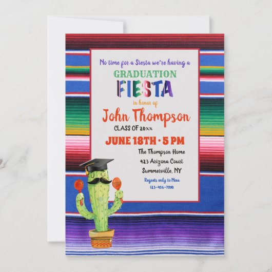 Fiesta de graduation avec invitation Casquette (Devant)