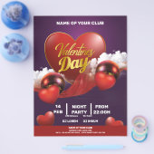 Fiesta de Valentines Red Hearts Flyer (Enkel)