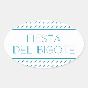 Fiesta Del Bigote Ovale Sticker