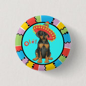 Fiesta Doberman Pinscher Button (Voorkant)
