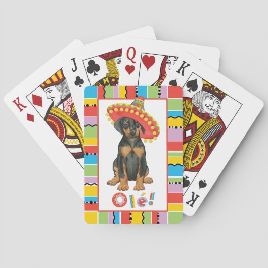 Fiesta Doberman Pinscher-speelkaarten Pokerkaarten (Achterkant)
