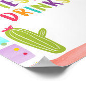 Fiesta Drinks Mexicaanse Koude Drank Cactus Tafelb Poster (Hoek)