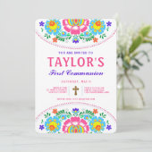 Fiesta eerste communie uitnodiging (Staand voorkant)