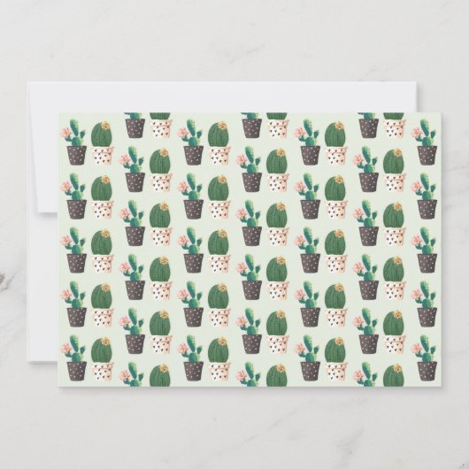 Fiesta eerste verjaardag Cactus uitnodiging (Achterkant)