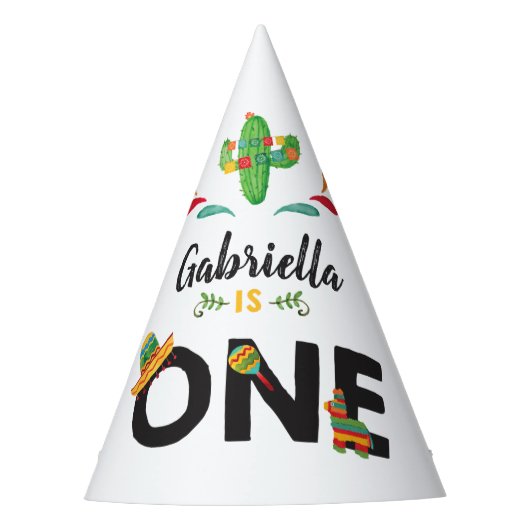 Fiesta Eerste Verjaardagsfeestje Pet Feesthoedjes (Voorkant)