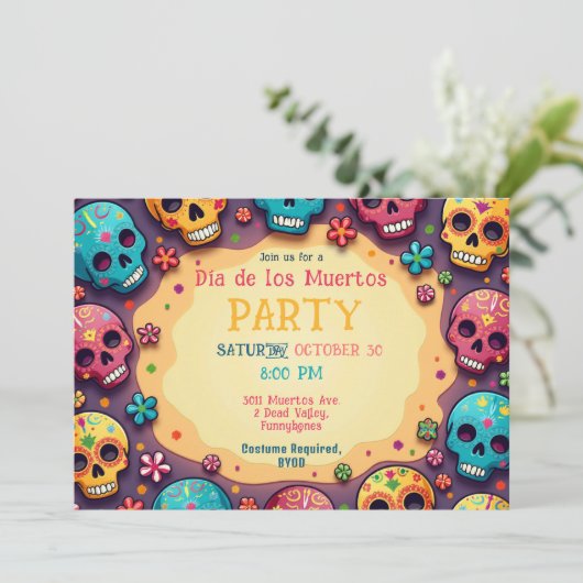 💀 Fiesta en el Cráneo Kaart (Staand voorkant)