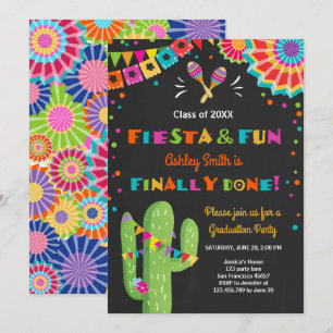 Fiesta en Fun Afstuderen Uitnodigingsfeest Mexicaa Kaart