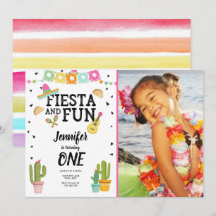 Fiesta en Fun Cactus Mexicaans Meisje Eerste Verja Kaart