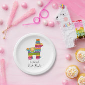 Fiesta en Fun Piñata Llama Meisje Eerste Verjaarda Papieren Bordje (Feest)